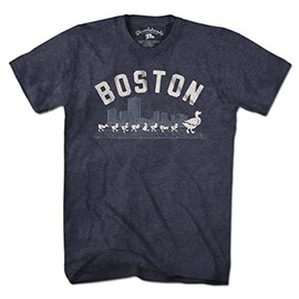 Chowdaheadz Boston Ducklings Skyline T-Shirt - Unisex Vintage Tee Soft Cotton Blend