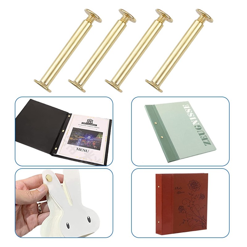 INCREWAY 50 Sets Binding Chicago Screws, 5mm x 18mm Brass