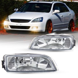 WEZEMLIGHT Fog Lights Assembly Replacement For 2003-2007 Honda Accord Sedan 2004-2008 Acura TL With H11 12V 55W Halogen Bulbs Included Switch And Wiring Kit(Clear Lens)