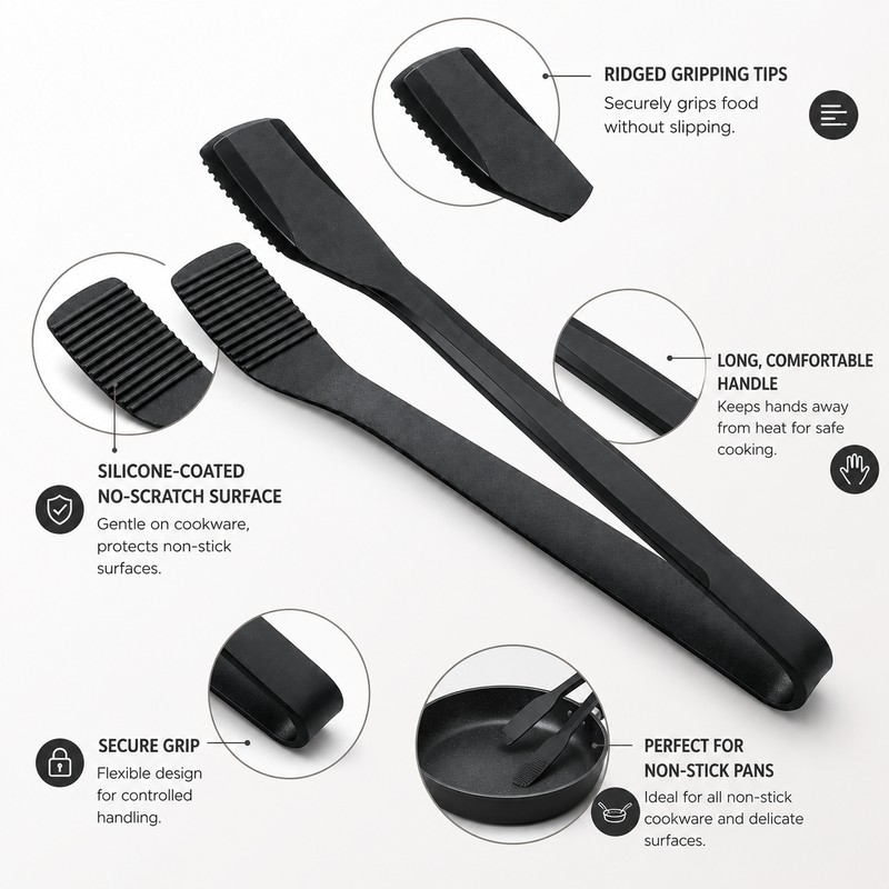 Silicone Kitchen Tongs for Cooking & BBQ – 28 cm