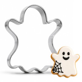 Ririess Halloween Ghost Cookie Cutter, 3.2 Inch Stainless Steel
