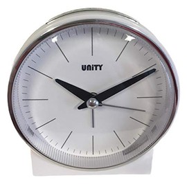 Unity Bell Alarm Clock-49029, White, 10.5 x 10.5 x 6.5 cm
