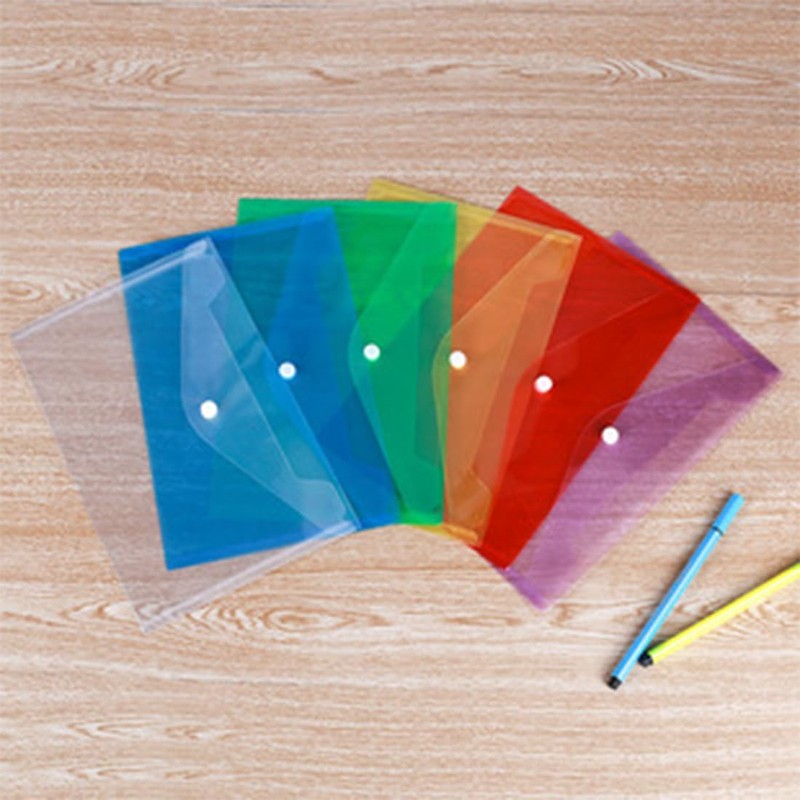 ASYKNM Pack of 6 Clear Document Folders with Press Stud