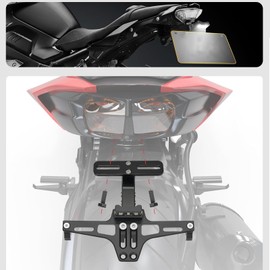 Motorcycle Accessories Universal mudguard Eliminator License Plate Holder Bracket Ho Tidy Tail With Aluminum LED Light for Suzuki GSXR 600 750 1000 for Honda CBR 250R 300R 400R 500R 600RR 1000RR Gray