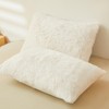 ERLOXO Fluffy Beige Faux Fur Comforter Cover Queen Set -