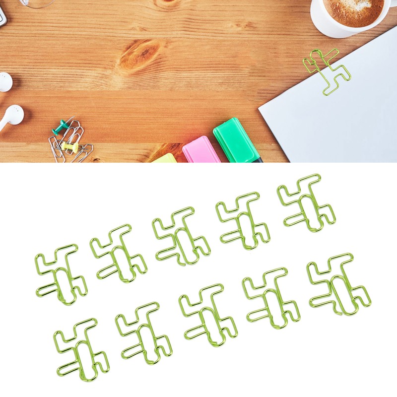 100PCS Cute Paper Clip Figure Shaped Electroplating Process Prevent Slip