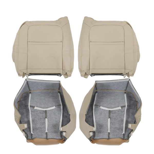 waltyotur Front Tan Artificial Leather Seat Cover Driver and Passenger