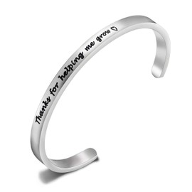 FEELMEM Babysitter Gift Babysitter Bracelet Thanks for Helping Me Grow Expandable Bangle Appreciation Gift (cuff bracelet)