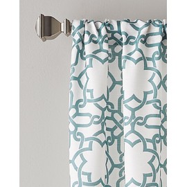 CHF Lotus Harmony Geometric Print Curtain Panel, 84", Seafoam