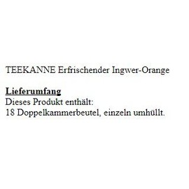 Teekanne Ginger Orange Pack of 6