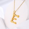 FOCALOOK Statement Bamboo Necklace, 14K Gold Plated Initial Name Pendant
