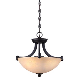 Canarm ICH375A03RA14 3 Light Warren Dual Large Pendant Light Fixture, Bronze