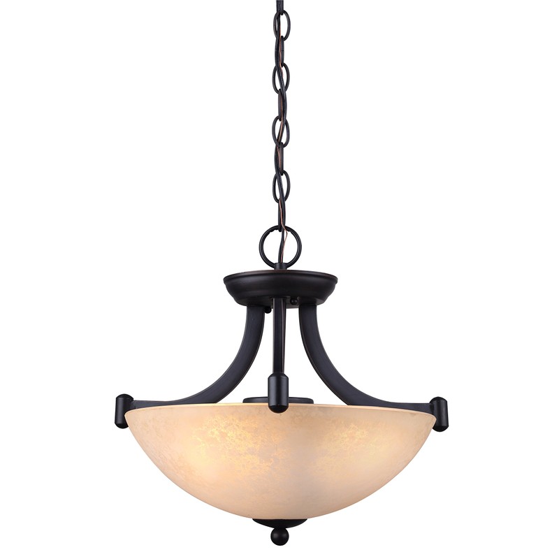 Canarm ICH375A03RA14 3 Light Warren Dual Large Pendant Light Fixture,