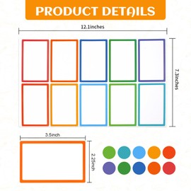 Utron 500Pcs Name Labels, 3.5x2.25 inch Blank Nametags, Sticky Name Tags for Whiteboards Locker Fridge School Office Home 10 Colors