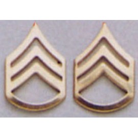 STAFF SERGEANT POLISHED INSIGNIA - 22KT GOLD PLATED!