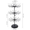 MyGift 3 Tier Classic Matte Black Metal Jewelry Tree with