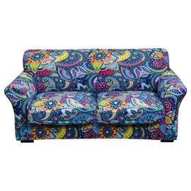 FORCHEER 3 Piece Stretch Sofa Cover for 2 Cushion Loveseat Couch Covers Bohemia Printed Slipcovers for 2 Cushion Couches Washable (Loveseat, Styles 1)