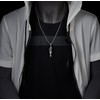 Compass Whistle Pendant Necklace for Men, Stainless Steel, 75 cm