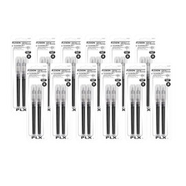 Plexon (61233) Refill Compatible with Vision Elite Rollerball Pen, 0.8mm, Black, Pack of 12 (Total 24 Refills)