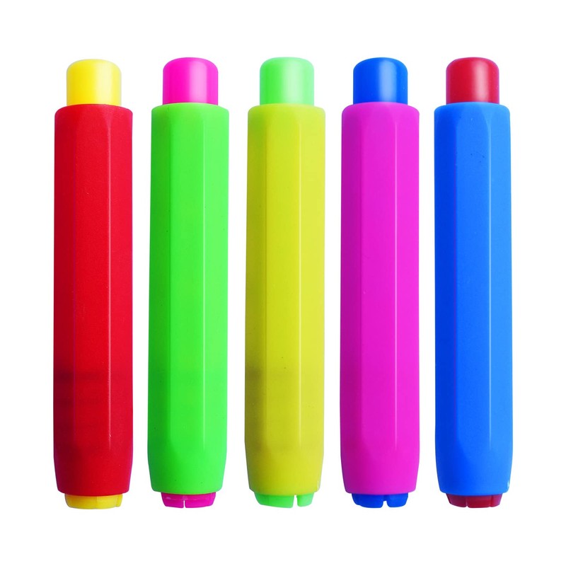 Paichley 5 Pieces Colorful Plastic Chalk Holders，Blackboard Adjustable Set for