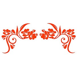 Dixies Decals Flower Corners #0399 Vinyl Decal Sticker Car Truck Window (Orange)