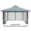 Universal 10' x 12' Gazebo Replacement Mosquito Netting (Grey)