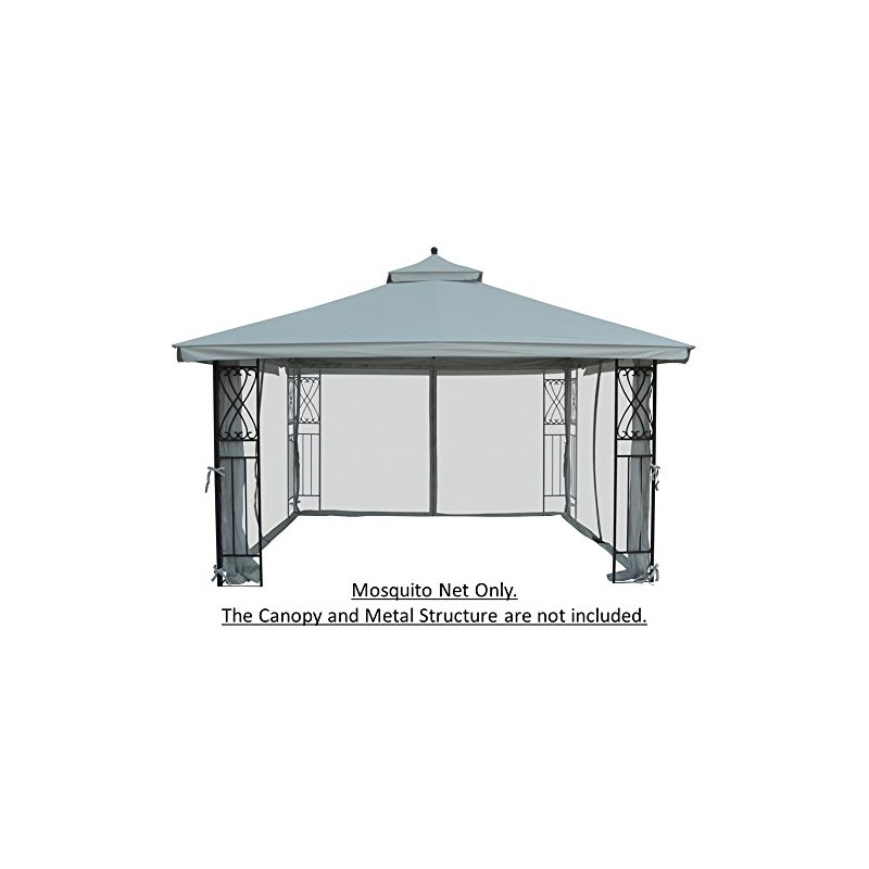 Universal 10' x 12' Gazebo Replacement Mosquito Netting (Grey)
