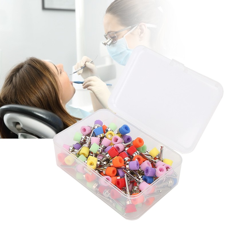 100Pcs Dental Polisher Nylon Teeth Polishing Brush Dental Supply with
