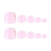 French Tip Press on Toenails White Flower Full Cover Fake
