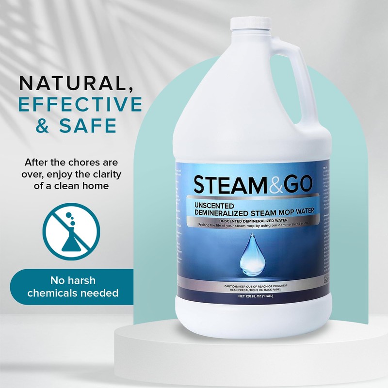 Steam and Go Unscented Demineralized Water - Cleaning Solution for