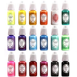 Miraclekoo 18 Colors Epoxy Resin Pigment Opaque Liquid Epoxy Resin Color Dye Resin Colorant,Solid Color