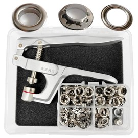 Eyelet Set with Tool Silver Diameter 10 mm Eyelet Pliers Eyelet Set with Eyelet Adjustment Tool for Shoelaces, Clothing, Backpack, Shoe Leather