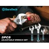 DURATECH 3-piece Adjustable Wrench Set 6-Inch& 8-Inch& 10-Inch Wrenches for