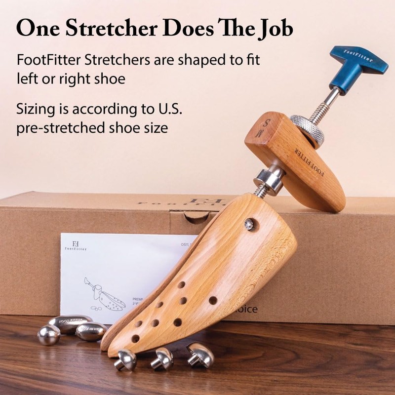 FootFitter Premium Professional 2-Way Shoe Stretcher, Stretches Length & Width,