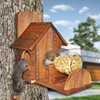Squirrel Feeder with Ladder, Wood Squirrel Feeders for Outside, Funny
