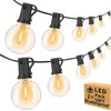 100ft Outdoor String Lights Waterproof/Connectable/Dimmable with 52 LED Shatterproof Bulbs,2-Pack