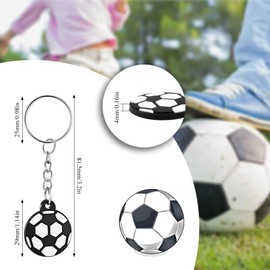 Keboyoe Pack of 20 Mini Football Keyrings Adult Football Key Ring Mini Football Keychain for Children Birthday Party Decorations, black