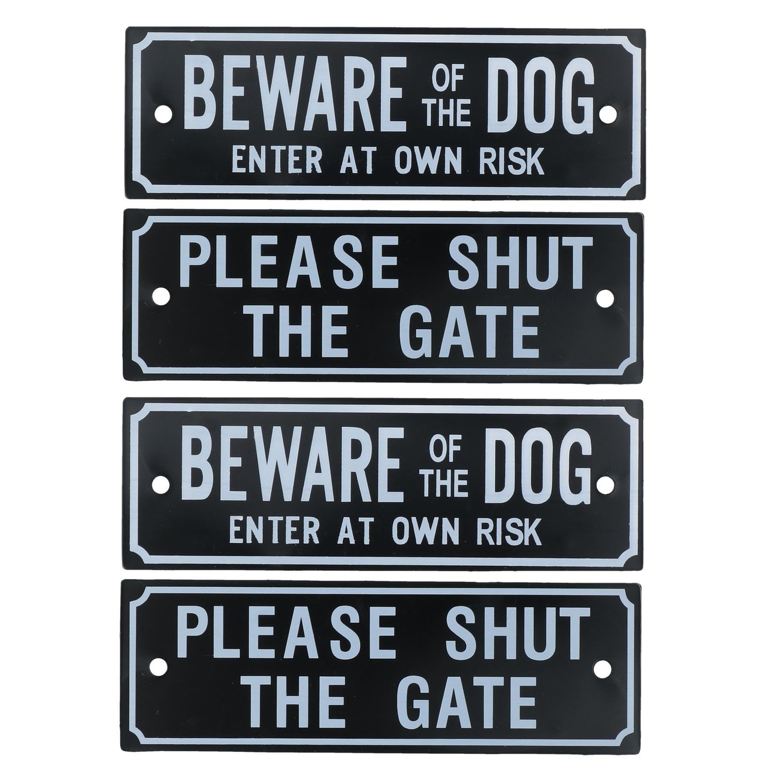 AB Tools Four Garden Gate Signs - 'Beware of Dog' & 'Shut the Gate' Dog ...