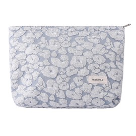 lllyan Makeup Organizer and Toiletry Bag for Women - Travel Makeup Bag with relief Design, Perfect Travel Toiletry Bag, Blue