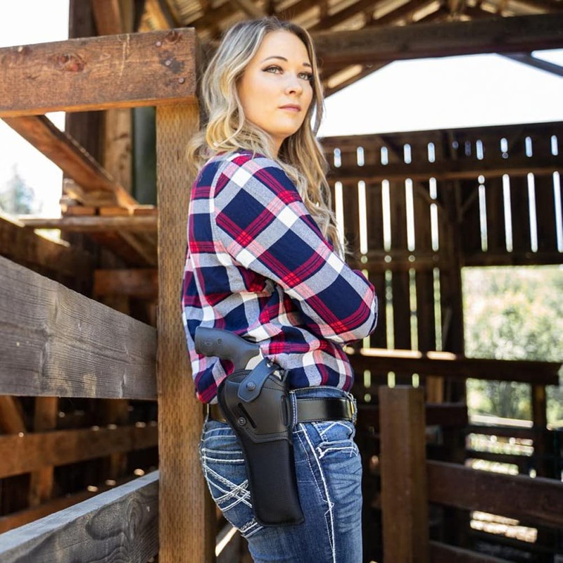 Galco Holsters SR4-6B Switchback Strongside/Crossdraw Hybrid Leather-Synthetic Design Belt Holster