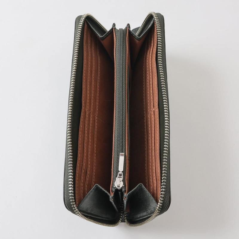 Gallery Qualier Men's Long Wallet, Japanese Brand, Sheep Tamponato Genuine