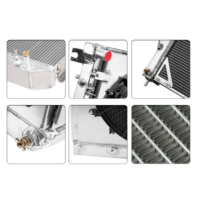GTGMOTO 3 Row Aluminum Radiator for Ford Mustang Falcon Ranchero