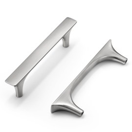 HESTIA HARDWARE 10 Pack Cabinet Handles | 3-3/4 Inch Satin Nickel Pulls, Modern Kitchen & Dresser Handles (Z15.96mm.10.S)