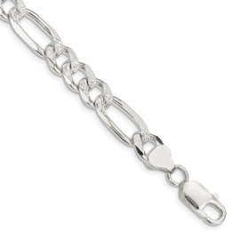 IceCarats 925 Sterling Silver 8mm Figaro Link Chain Bracelet 8 inch
