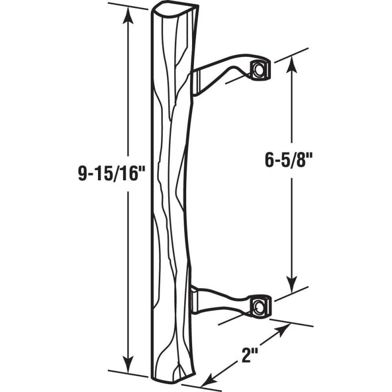 PRIME-LINE Wood Sliding Patio Door Pull Handle With Chrome Mounting