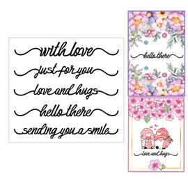 Arbuya Words Sentiment Clear Stamps for Card Making or Journaling with Love just for You Greeting Words Phrase Rubber Stamps for Scrapbooking Journals Paper Crafts Decoration