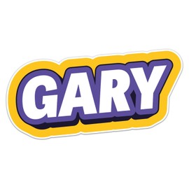 Gary Name Sticker - Waterproof Vinyl Decal for Car Bumper, Laptop, Water Bottle, Book Cases, Smartphones, Wall, and Window, Size - 8'' Longer Side