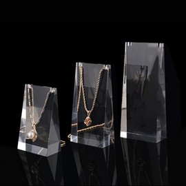 Seimeinoki Acrylic Necklace Stand, 3 Pieces, 3 Sizes, Clear Necklace Hanging, Acrylic Pedestal, For Photography, Accessory Stand, Necklace, Storage, Display Stand, Store Sales, Product Photography