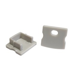 2 x End Caps for the Aluminium Profile Danube One without and One with Hole for the LED Cable