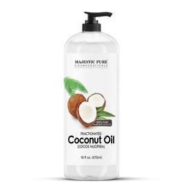 Majestic Pure Fractionated Coconut Oil - Relaxing Massage Oil, Liquid Carrier Oil for Diluting Essential Oils - Skin, Lip, Body & Hair Oil Moisturizer & Softener - 6.8 fl oz
